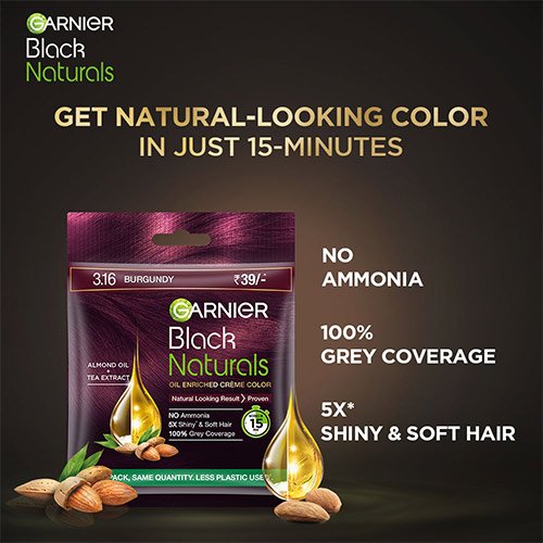 Natural looking Burgundy Hair Colour in 15 minutes